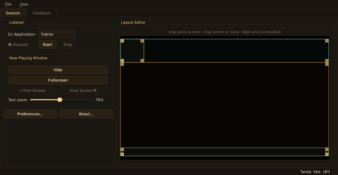 The control window